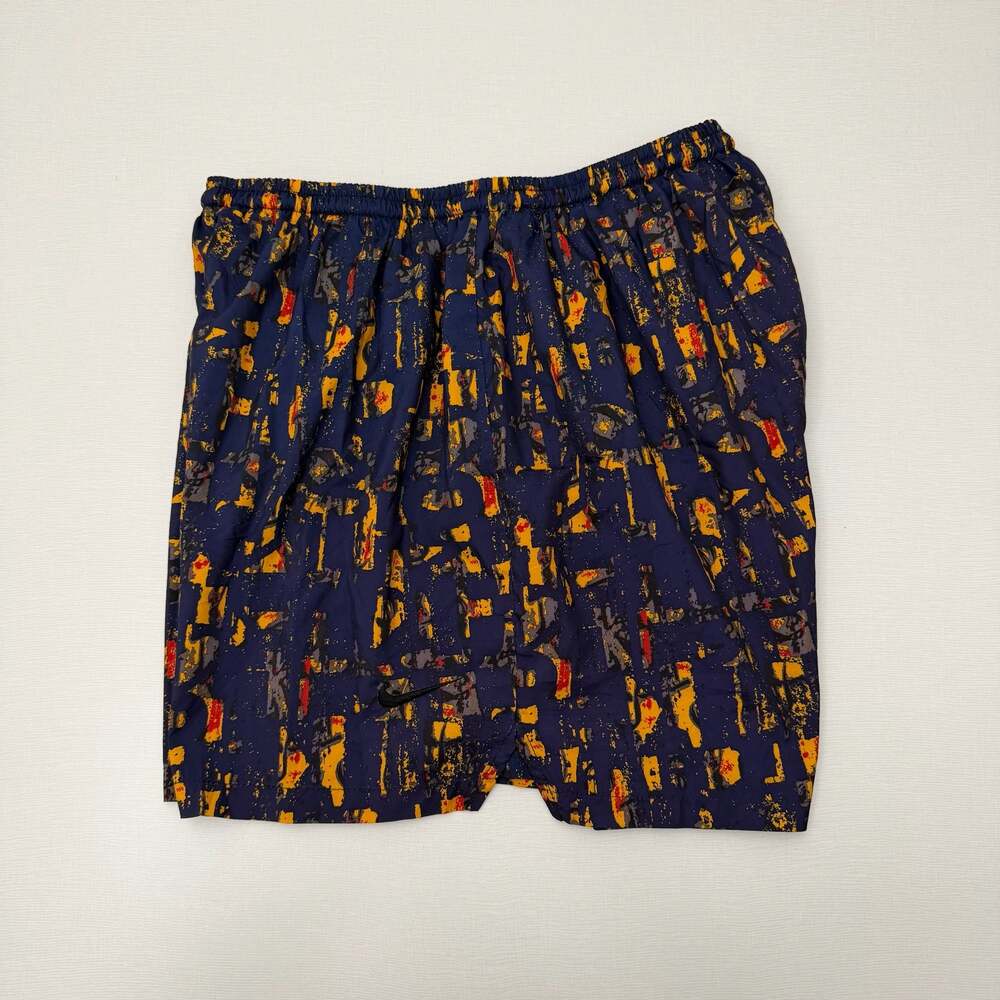 Vintage 90s Nike Abstract Print Athletic Lined Shorts Men's XL Made in Taiwan
